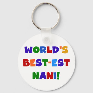 Heldere kleuren Best-est Nani T-shirts en geschenk Sleutelhanger
