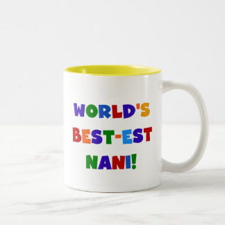 Heldere kleuren Best-est Nani T-shirts en geschenk Tweekleurige Koffiemok