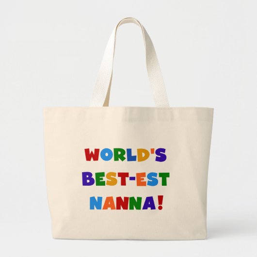 Heldere kleuren Beste Nanna Tshirts Grote Tote Bag (Voorkant)