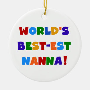Heldere kleuren Beste Nanna Tshirts Keramisch Ornament