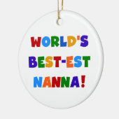 Heldere kleuren Beste Nanna Tshirts Keramisch Ornament (Links)