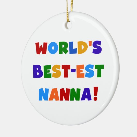 Heldere kleuren Beste Nanna Tshirts Keramisch Ornament (Links)