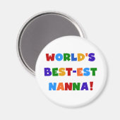 Heldere kleuren Beste Nanna Tshirts Magneet (Voorkant / Achterkant)