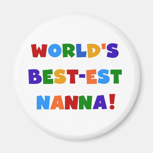 Heldere kleuren Beste Nanna Tshirts Magneet (Voorkant)