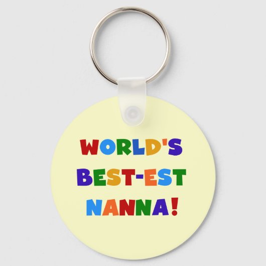 Heldere kleuren Beste Nanna Tshirts Sleutelhanger (Voorkant)
