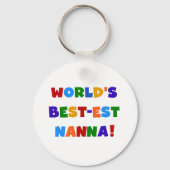 Heldere kleuren Beste Nanna Tshirts Sleutelhanger (Voorkant)