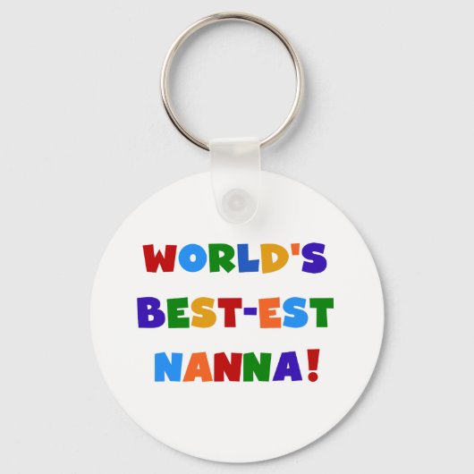 Heldere kleuren Beste Nanna Tshirts Sleutelhanger (Voorkant)