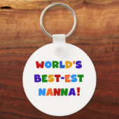 Heldere kleuren Beste Nanna Tshirts Sleutelhanger (Voorkant)