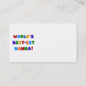 Heldere kleuren Beste Nanna Tshirts Visitekaartje (Achterkant)