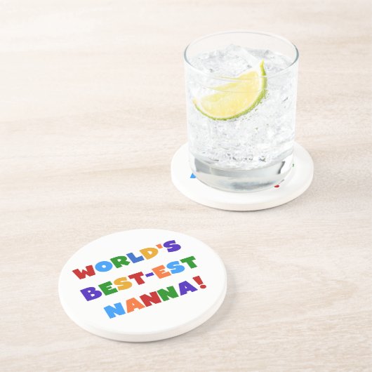 Heldere kleuren Beste Nanna Tshirts Zandsteen Onderzetter (Zijkant)