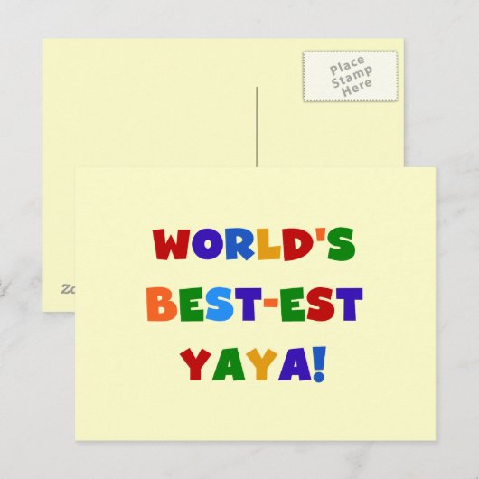 Heldere kleuren, beste Yaya-cadeaus ter wereld Briefkaart (Voorkant / Achterkant)