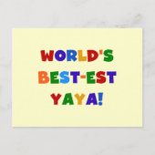 Heldere kleuren, beste Yaya-cadeaus ter wereld Briefkaart (Voorkant)