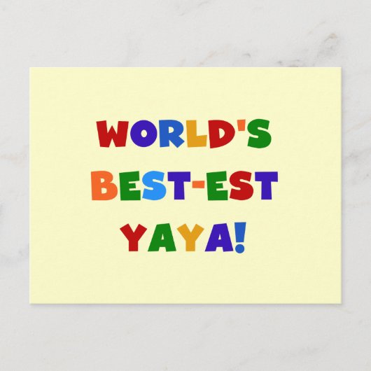 Heldere kleuren, beste Yaya-cadeaus ter wereld Briefkaart (Voorkant)