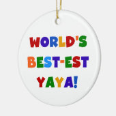 Heldere kleuren, beste Yaya-cadeaus ter wereld Keramisch Ornament (Links)