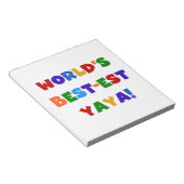 Heldere kleuren, beste Yaya-cadeaus ter wereld Notitieblok (Schuin)