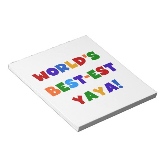 Heldere kleuren, beste Yaya-cadeaus ter wereld Notitieblok (Schuin)