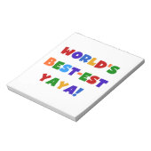 Heldere kleuren, beste Yaya-cadeaus ter wereld Notitieblok (Linkerzijde)