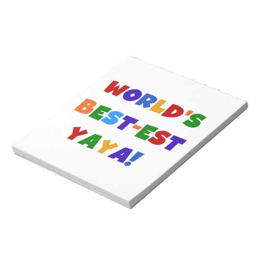 Heldere kleuren, beste Yaya-cadeaus ter wereld Notitieblok (Linkerzijde)