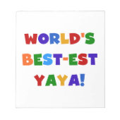 Heldere kleuren, beste Yaya-cadeaus ter wereld Notitieblok (Voorkant)