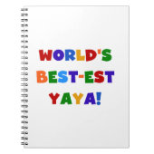 Heldere kleuren, beste Yaya-cadeaus ter wereld Notitieboek (Voorkant)