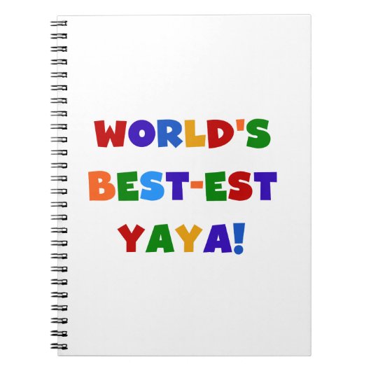 Heldere kleuren, beste Yaya-cadeaus ter wereld Notitieboek (Voorkant)