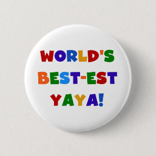 Heldere kleuren, beste Yaya-cadeaus ter wereld Ronde Button 5,7 Cm