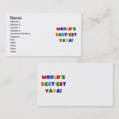 Heldere kleuren, beste Yaya-cadeaus ter wereld Visitekaartje (Voorkant / Achterkant)