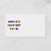 Heldere kleuren, beste Yaya-cadeaus ter wereld Visitekaartje (Achterkant)