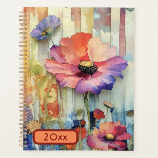 Heldere Kleuren Bloemen 20XX Spiraal Planner (Voorkant)
