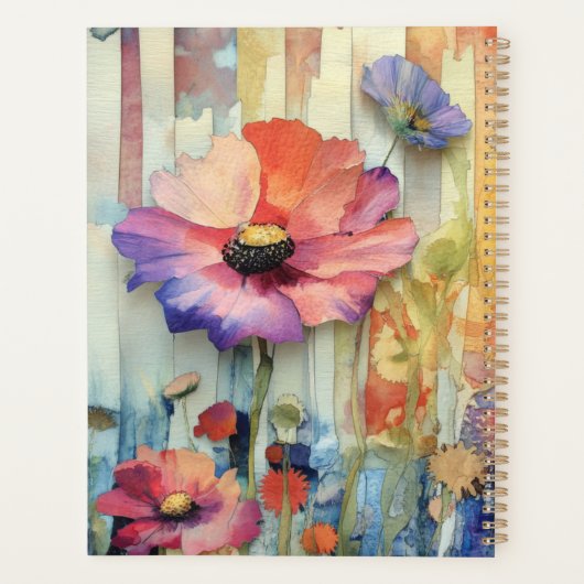 Heldere Kleuren Bloemen 20XX Spiraal Planner (Achterkant)