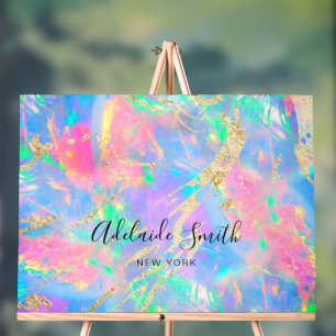 Heldere kleuren edelsteen opaal achtergrond acryl bord