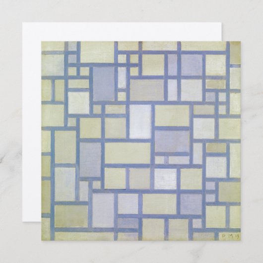 Heldere kleuren grijze lijnen | Piet Mondrian | (Voorkant / Achterkant)