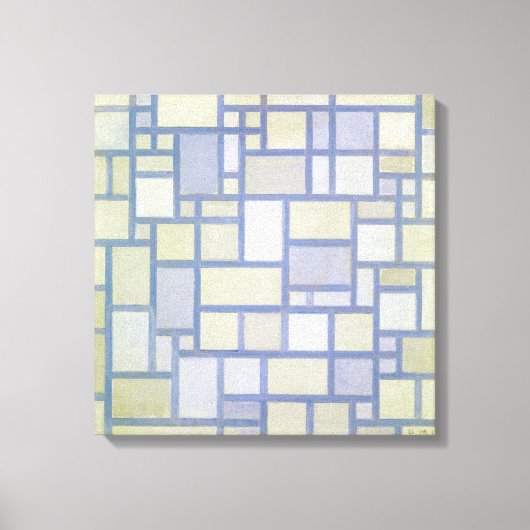 Heldere kleuren Grijze lijnen | Piet Mondrian | Ca Canvas Afdruk (Voorkant)