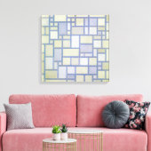 Heldere kleuren Grijze lijnen | Piet Mondrian | Ca Canvas Afdruk (Insitu (Woonkamer))
