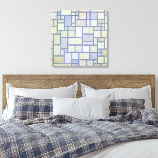 Heldere kleuren Grijze lijnen | Piet Mondrian | Ca Canvas Afdruk (Insitu (Slaapkamer))