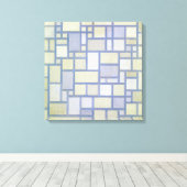 Heldere kleuren Grijze lijnen | Piet Mondrian | Ca Canvas Afdruk (Insitu (Houten vloer))