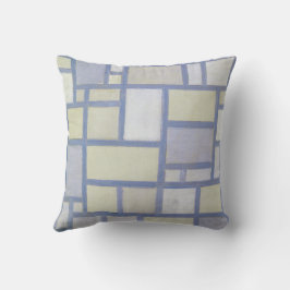 Heldere kleuren grijze lijnen | Piet Mondrian | Kussen
