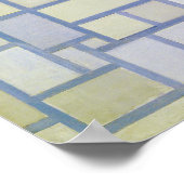 Heldere kleuren grijze lijnen | Piet Mondrian | Poster (Hoek)