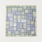 Heldere kleuren grijze lijnen | Piet Mondrian | Wandkleed (Voorkant (horizontaal))