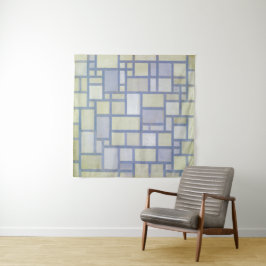 Heldere kleuren grijze lijnen | Piet Mondrian | Wandkleed