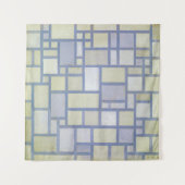 Heldere kleuren grijze lijnen | Piet Mondrian | Wandkleed (Voorkant)