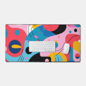 Heldere kleuren grillige vormen moderne geometrisc bureaumat (Keyboard & Muis)