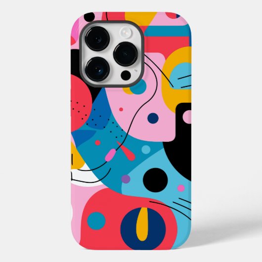 Heldere kleuren grillige vormen moderne geometrisc Case-Mate iPhone case (Achterkant)