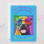 Heldere kleuren hond brillen partij kaart (Voorkant)