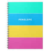 Heldere kleuren Horizontale Strepen Naam Notitieboek (Voorkant)