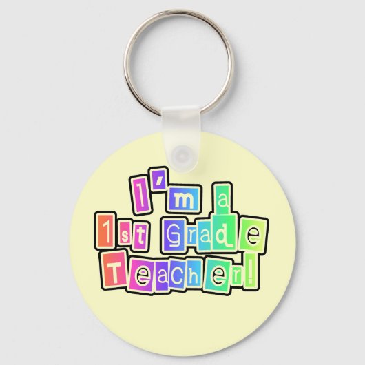 Heldere kleuren Ik ben leraar van de eerste graad Sleutelhanger (Voorkant)