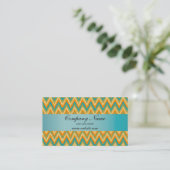 Heldere kleuren Ikat ZigZag Pocket 2019 Kalender Visitekaartje (Staand voorkant)