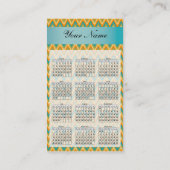 Heldere kleuren Ikat ZigZag Pocket 2019 Kalender Visitekaartje (Achterkant)
