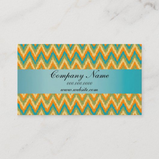 Heldere kleuren Ikat ZigZag Pocket 2019 Kalender Visitekaartje (Voorkant)