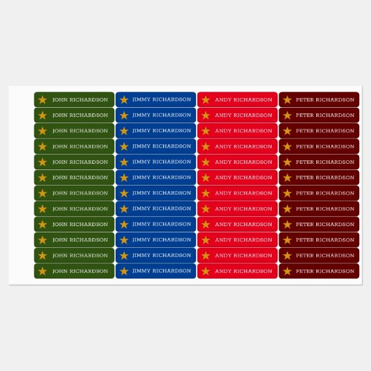 Heldere kleuren Kinder waterdichte naamlabels / la Labels (Vel)